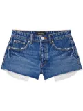 Purple Brand Cut Off Rhinestone shorts - Blue