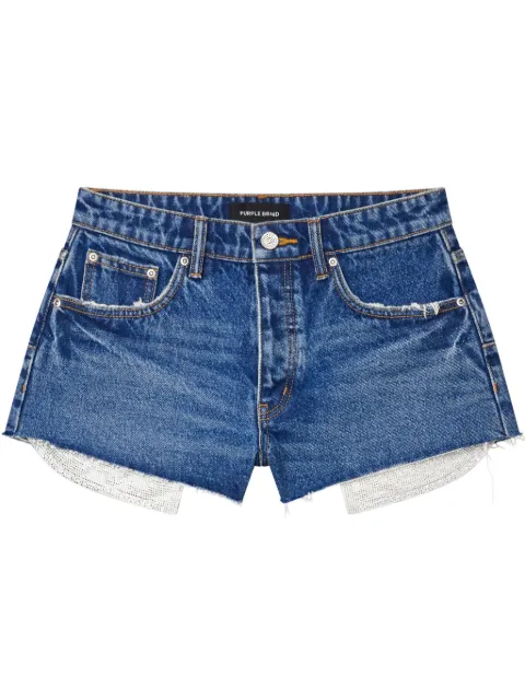 Purple Brand Cut Off Rhinestone shorts 