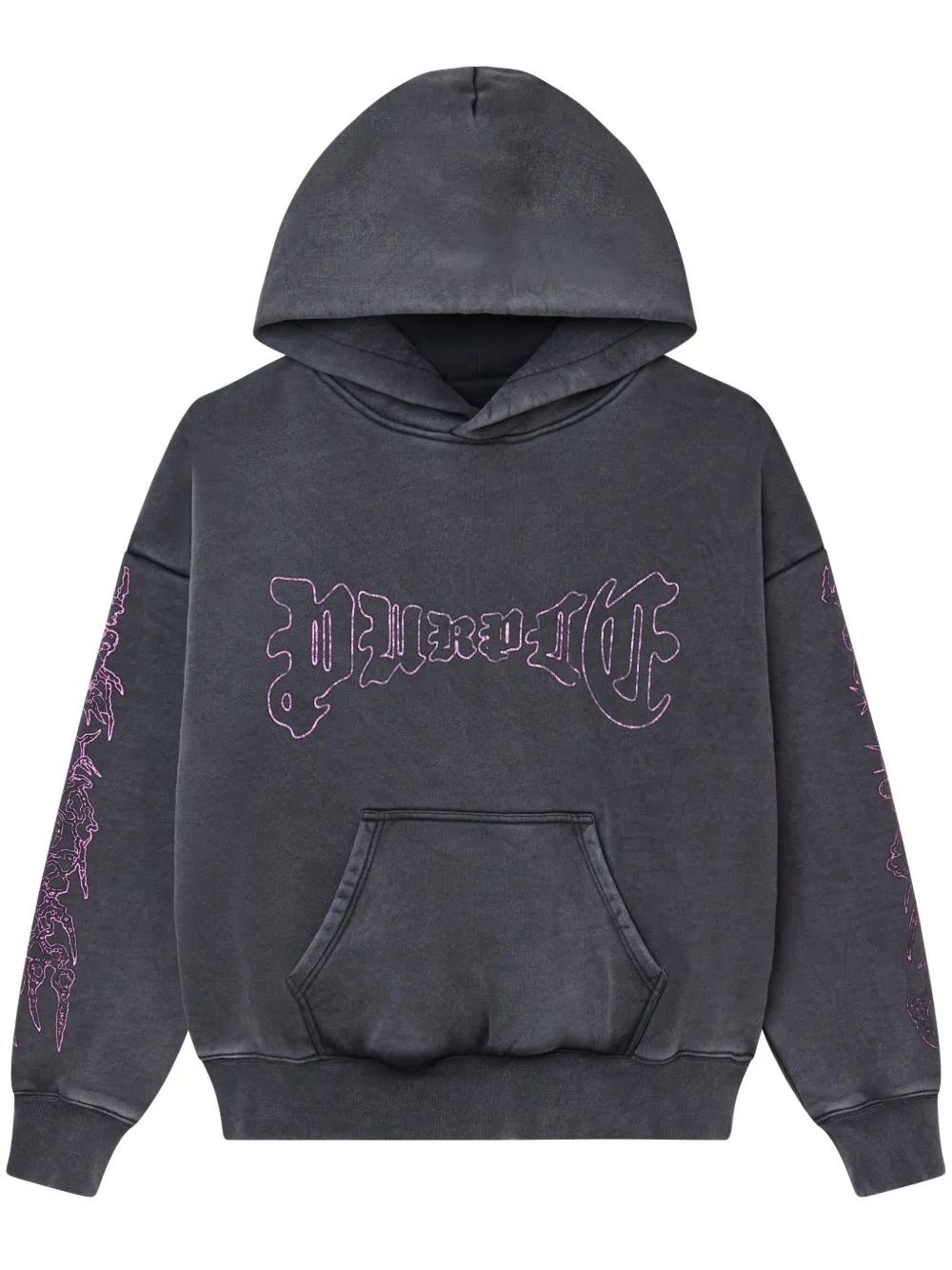 Purple Brand Hoodie met print Zwart