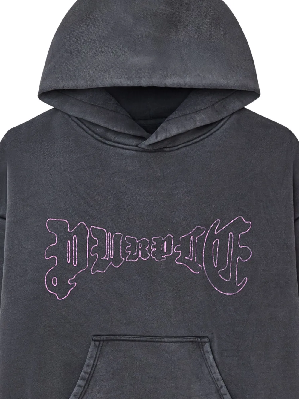 Purple Brand Hoodie met print Zwart