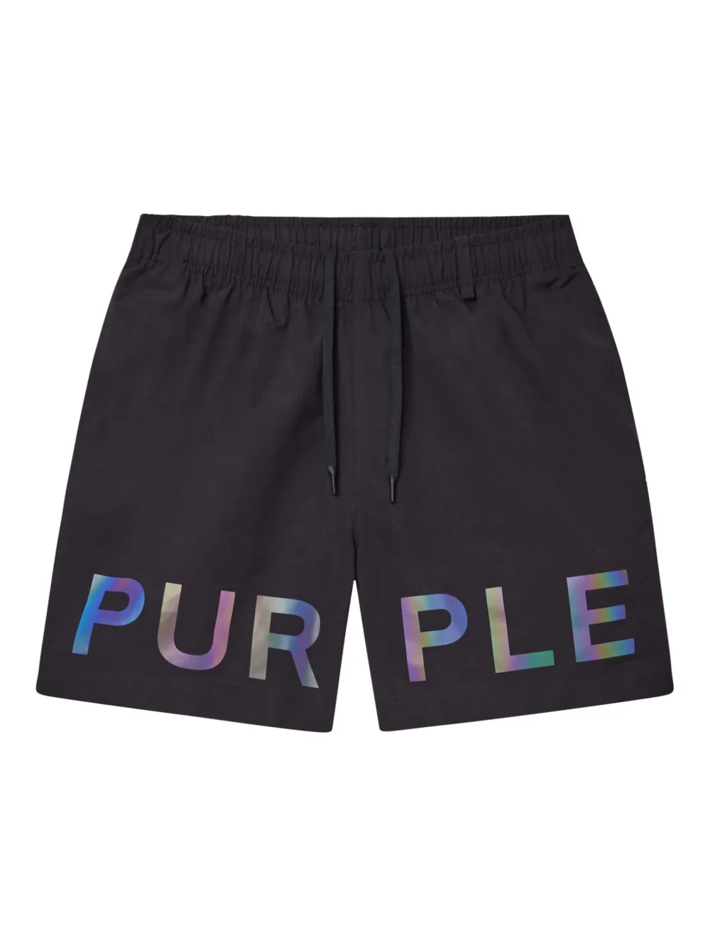 Purple Brand Holographic Wordmark shorts - Zwart