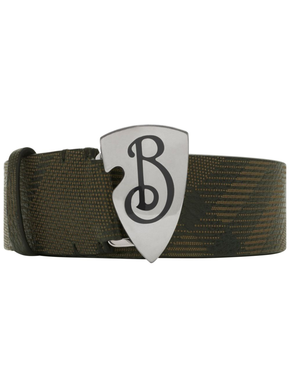 B Shield checked belt