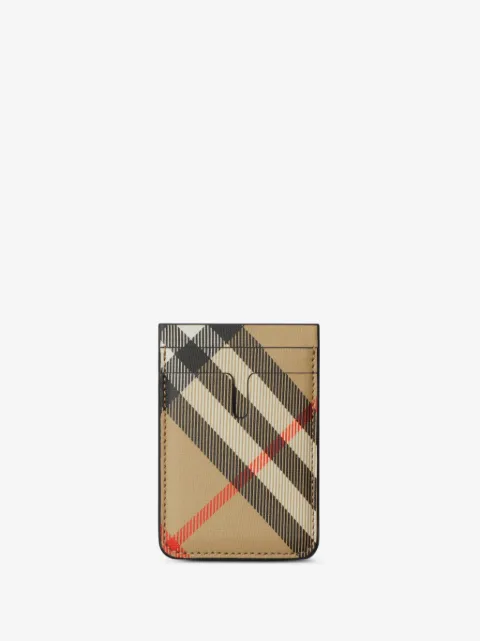 Burberry Check magnetic card holder