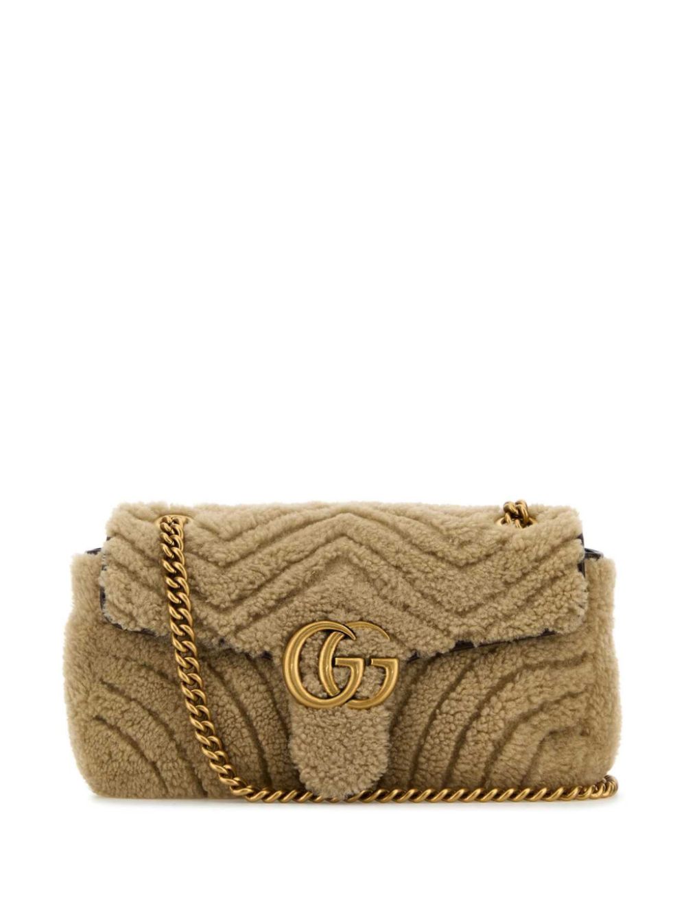 Gucci small shearling Marmont shoulder bag - Neutrals