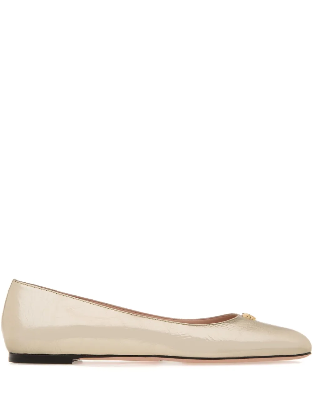 Bally Leren ballerina's Goud