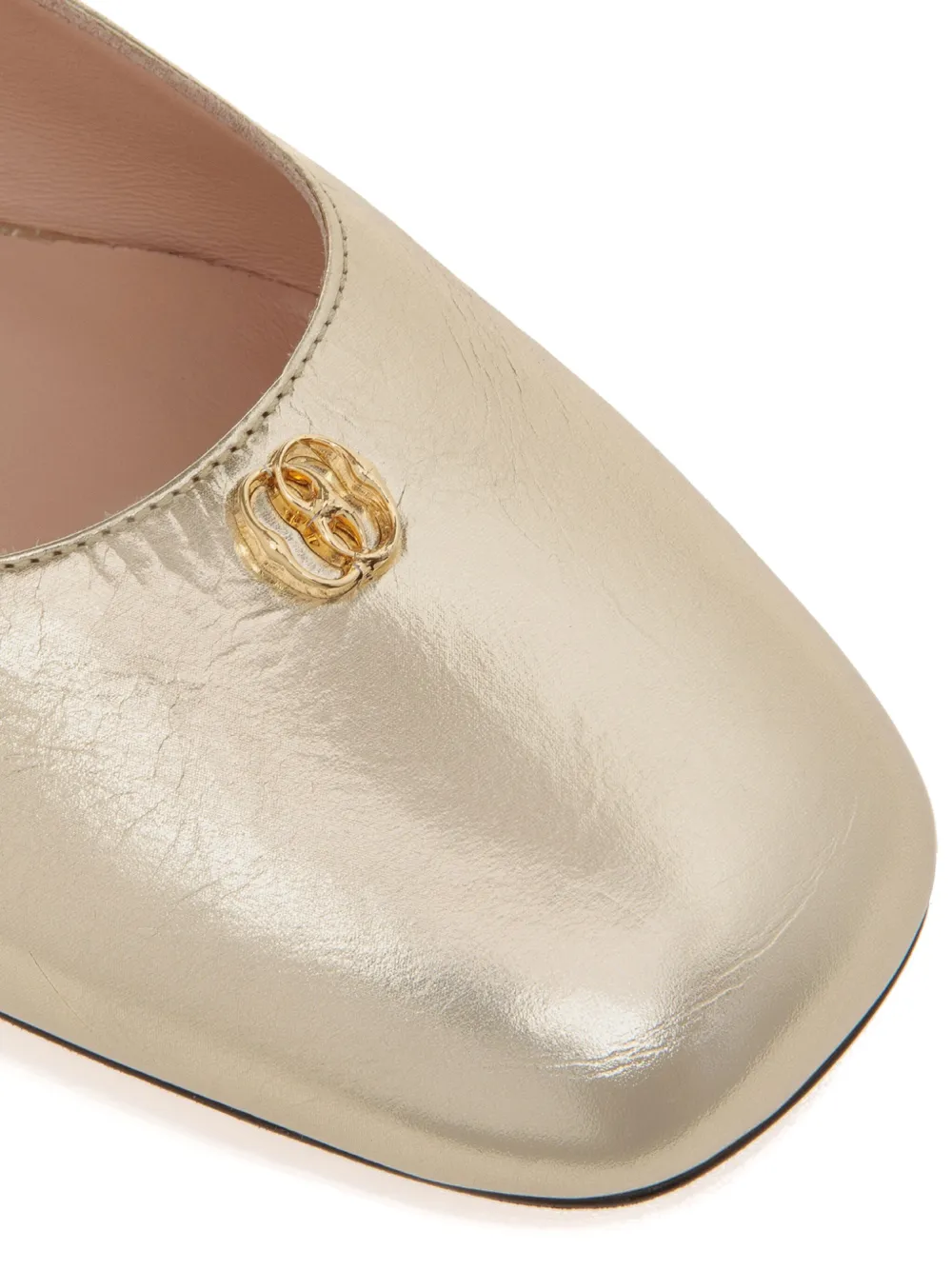 Bally Leren ballerina's Goud