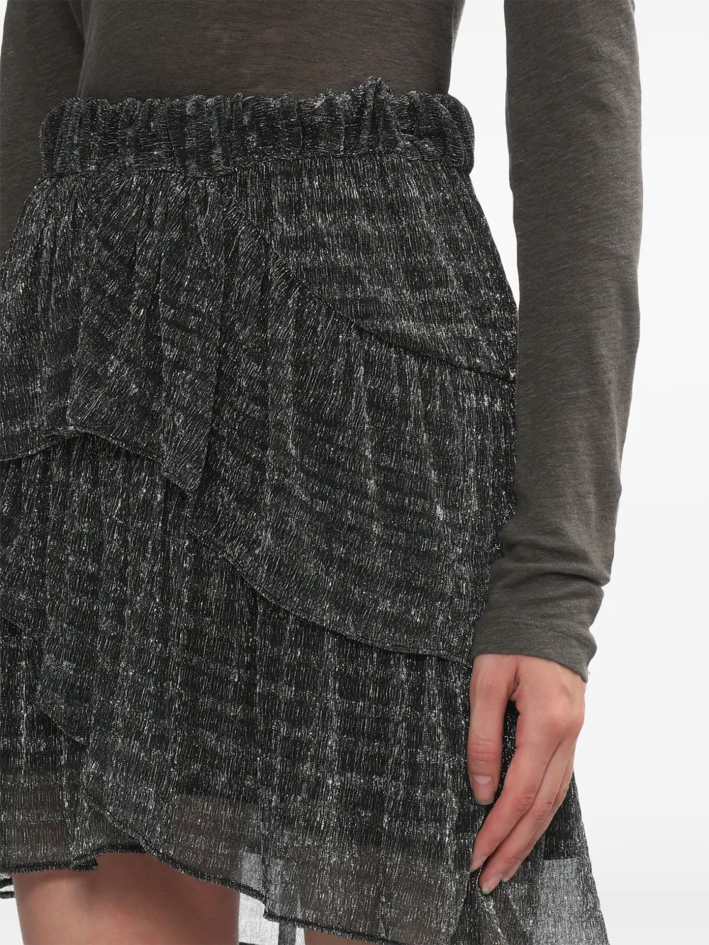 Metallic-Threads Mini Skirt