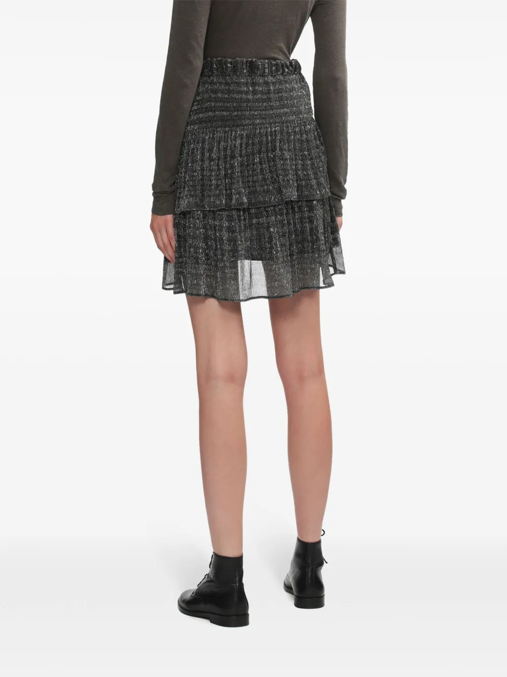 Metallic-Threads Mini Skirt