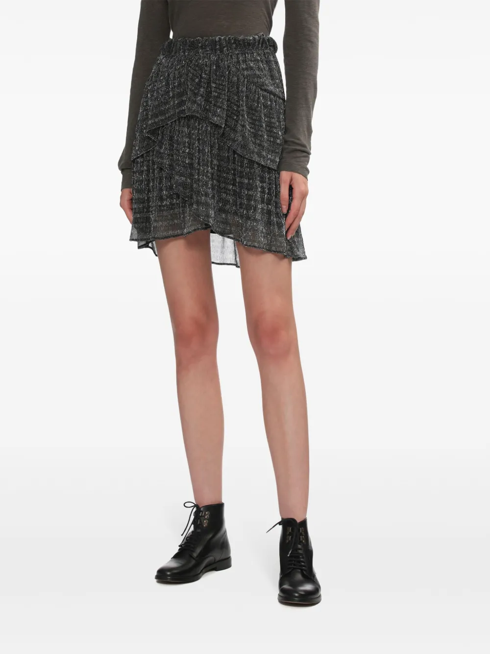 Metallic-Threads Mini Skirt