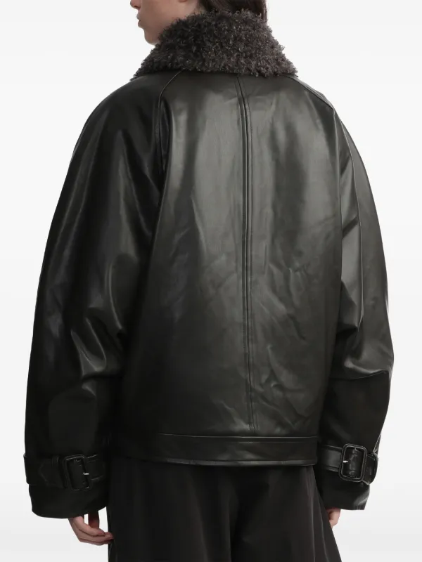 A BATHING APE レザージャケット BAPY BY *A BATHING APE® アニマルフリーレザー ジャケット | ブラウン