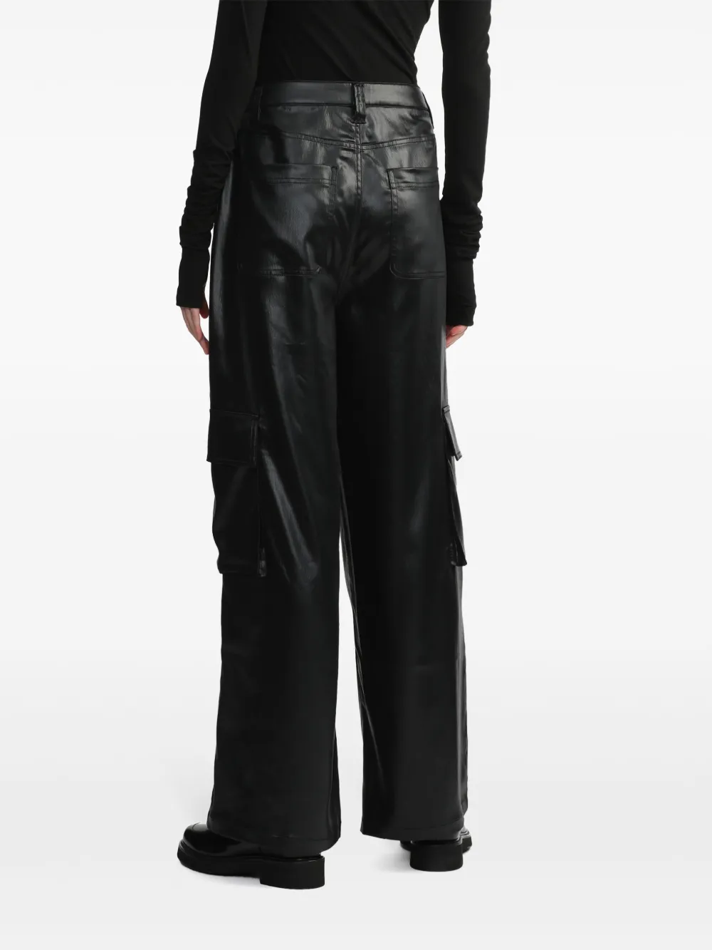 BAPY BY *A BATHING APE Cargo broek van imitatieleer Zwart