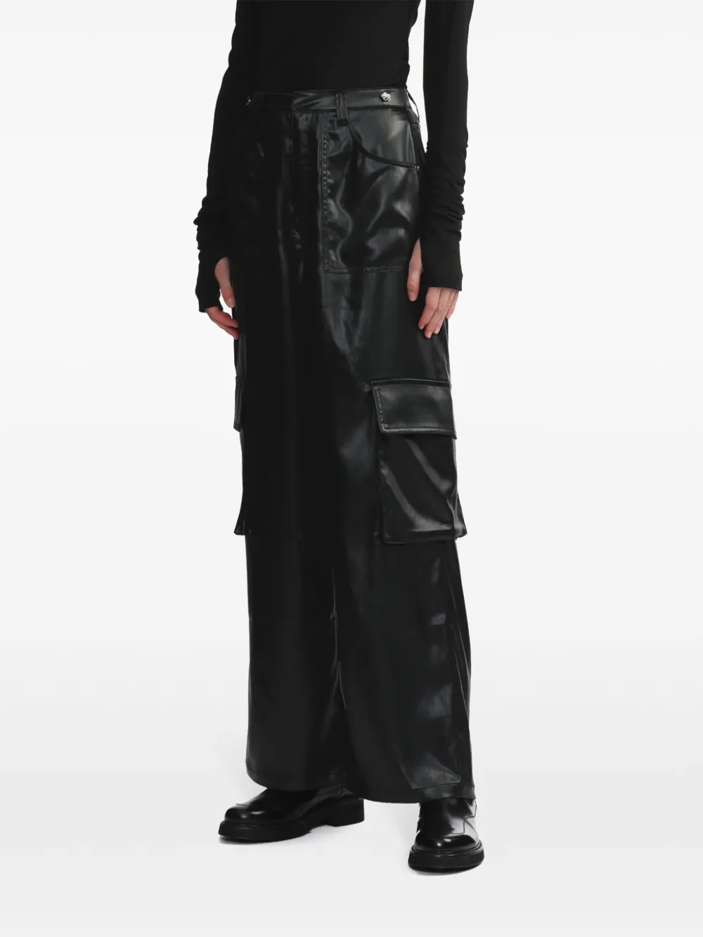 BAPY BY *A BATHING APE Cargo broek van imitatieleer Zwart