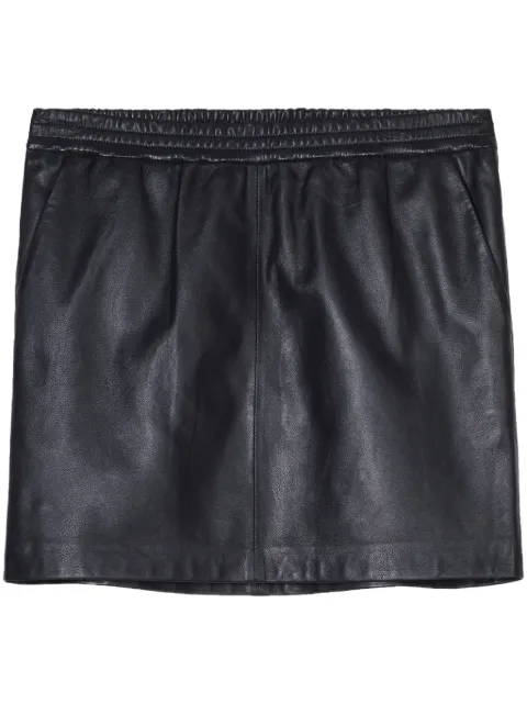 Closed leather mini skirt