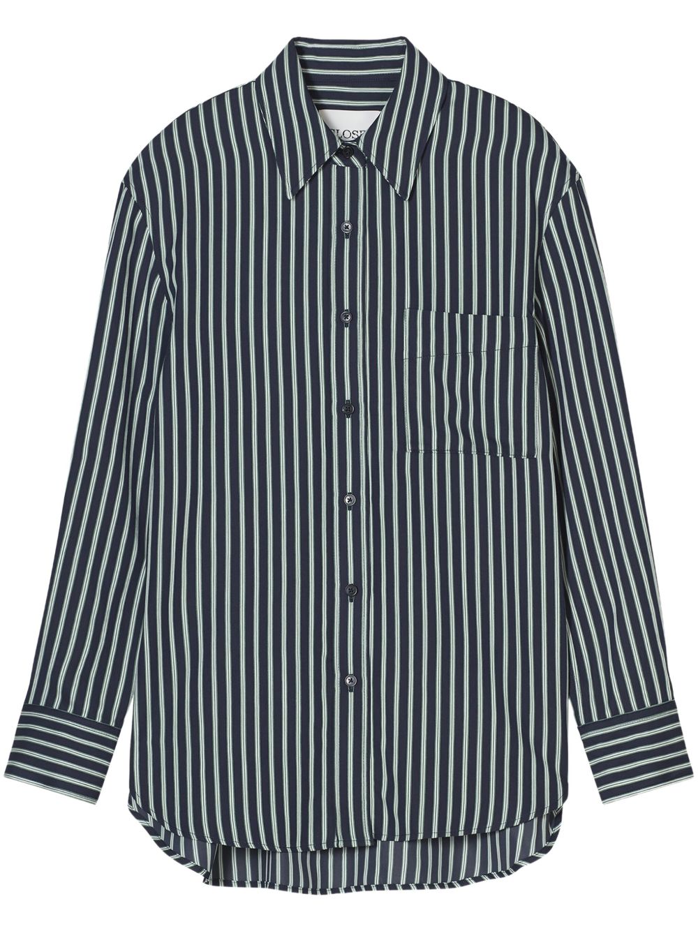 Closed striped shirt - Blue