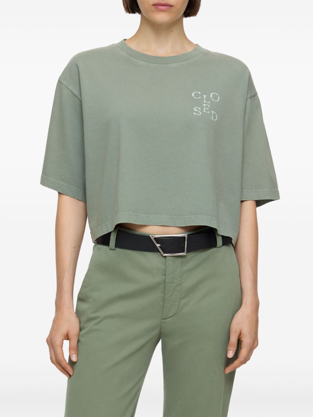 Closed cropped T-shirt - Green