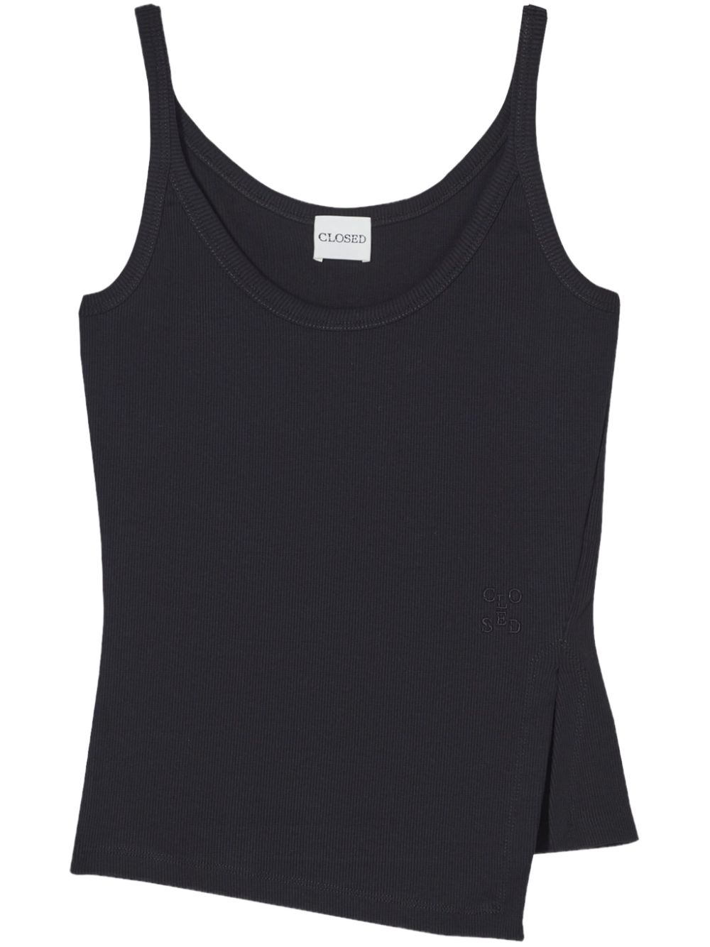 Closed asymmetric tank top - Black