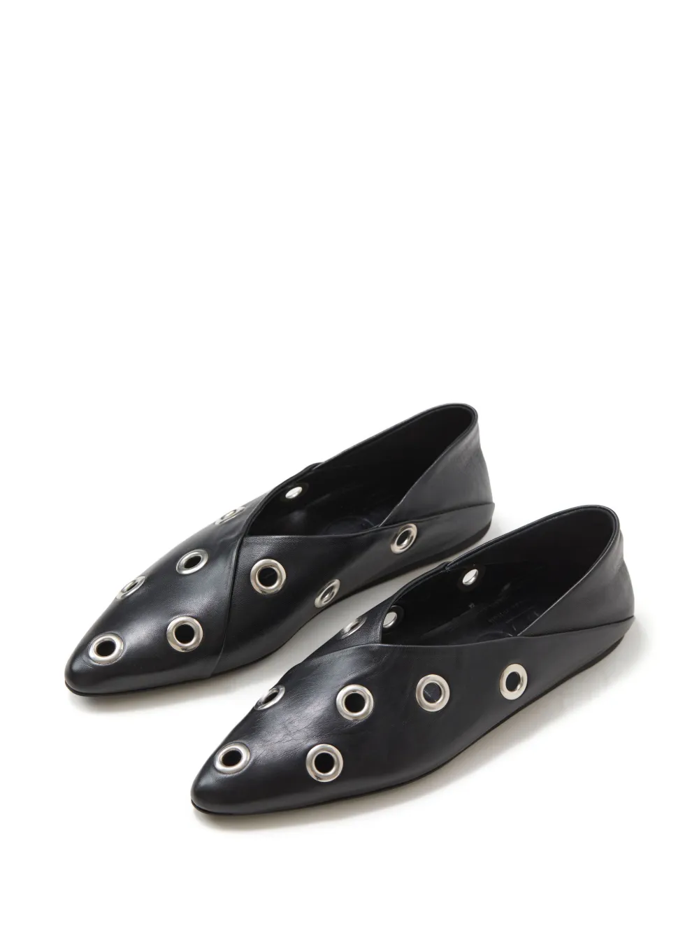 Closed stud-detailed ballet flats Black