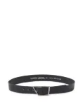 Closed leather belt - Black