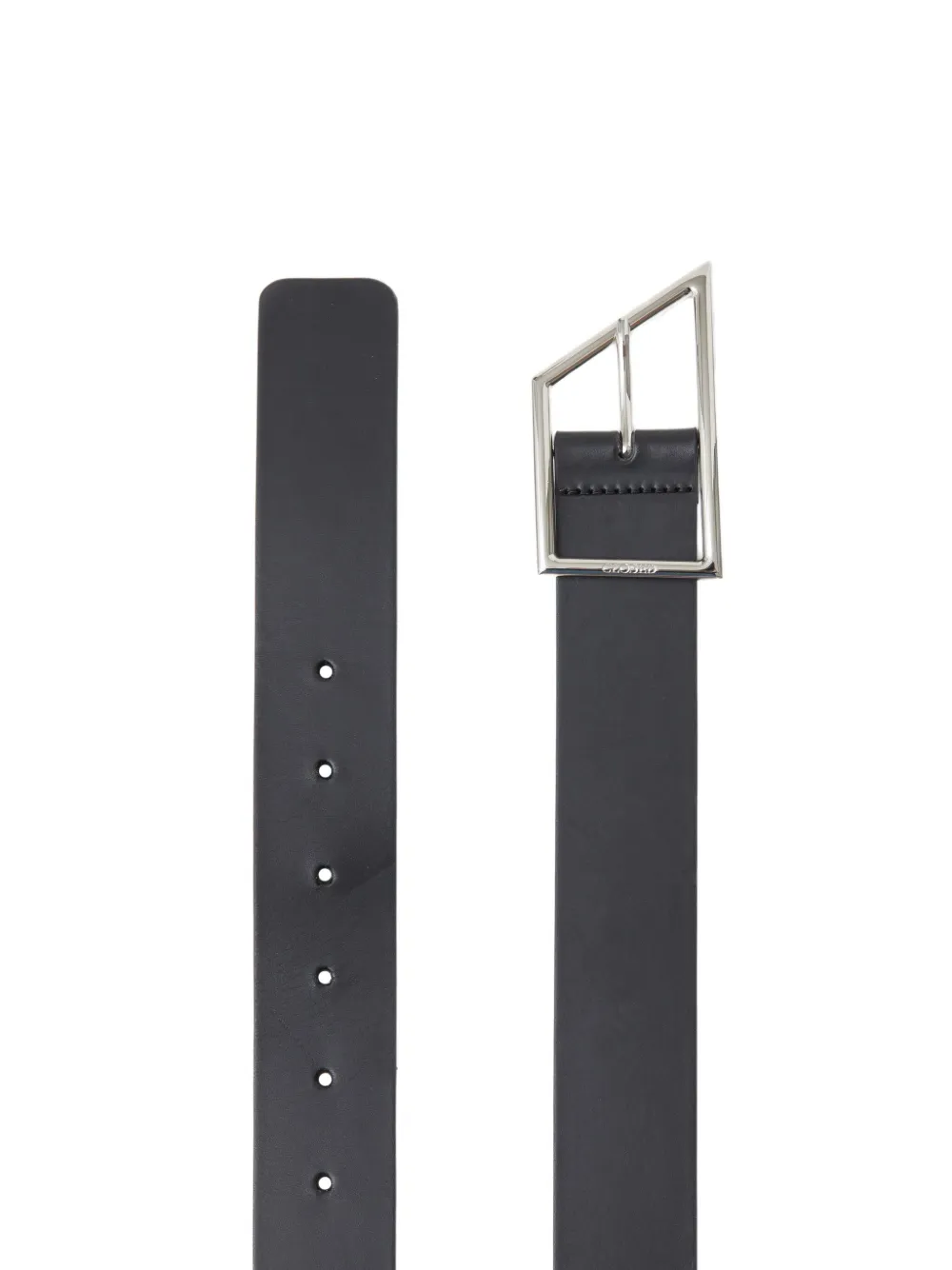 Closed leather belt - Zwart