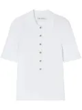 Closed short-sleeved polo top - White