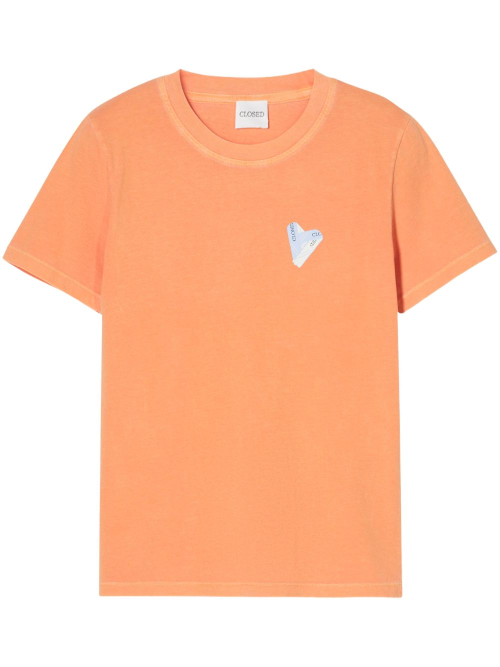 Closed print-detail T-shirt - Orange