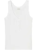 Closed ribbed tank top - White