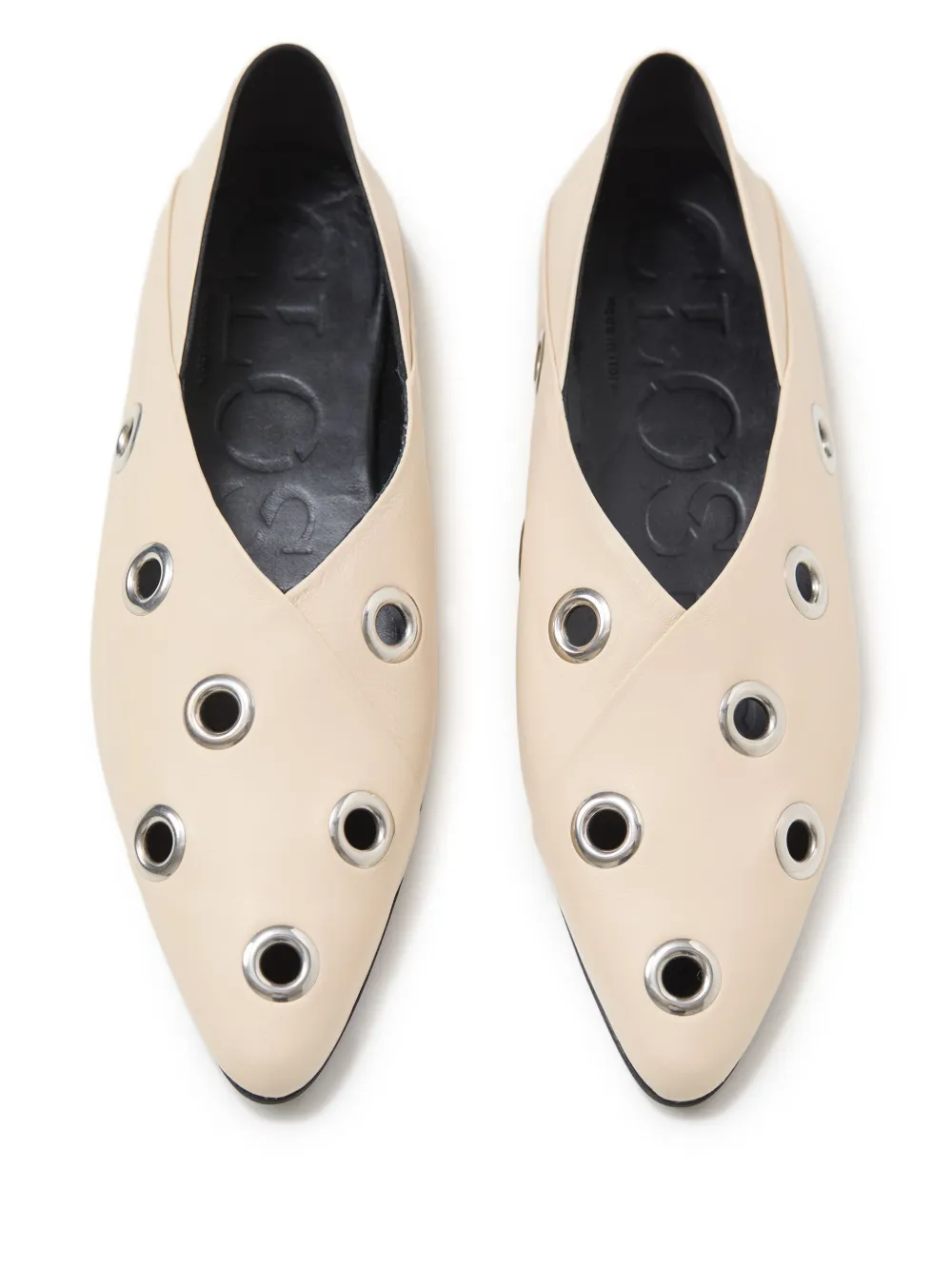 Closed leather ballet flats Neutrals