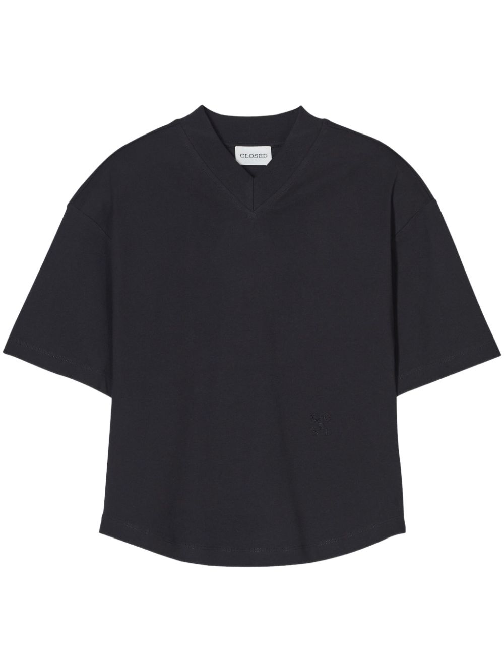 Closed V-neck T-shirt - Black