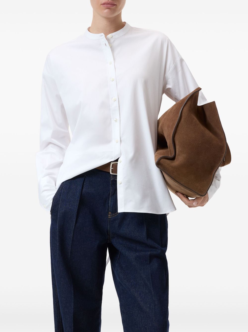 Closed belted shirt - White