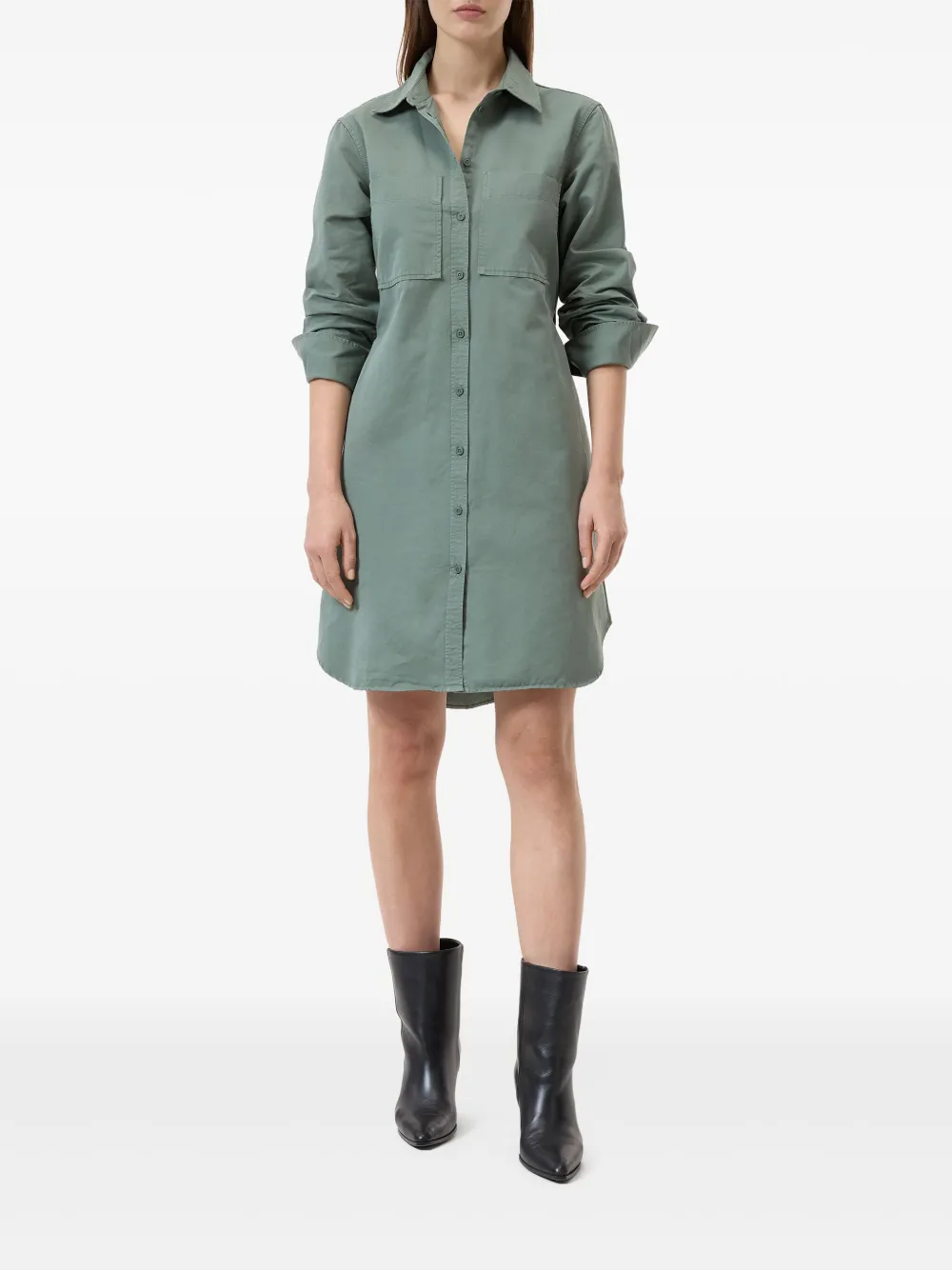 Closed belted shirt dress - Groen