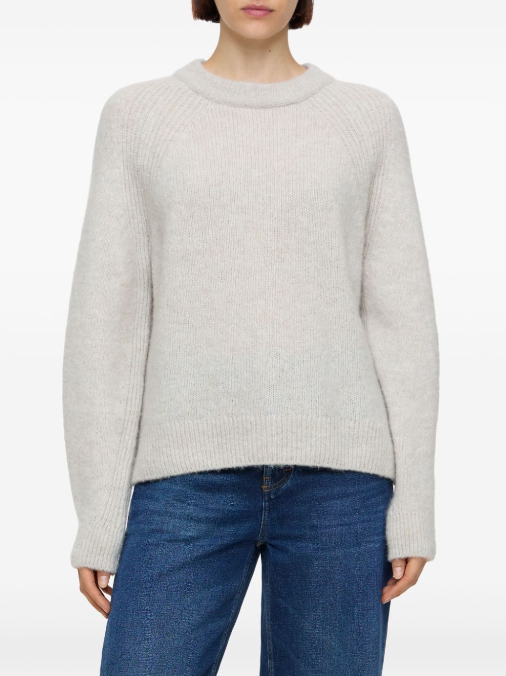 Closed crew-neck sweater - Wit