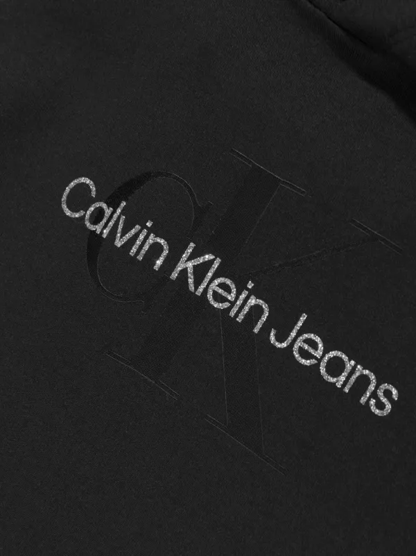 Calvin Klein Jeans Moletom Cropped Com Estampa De Logo Preto FARFETCH BR
