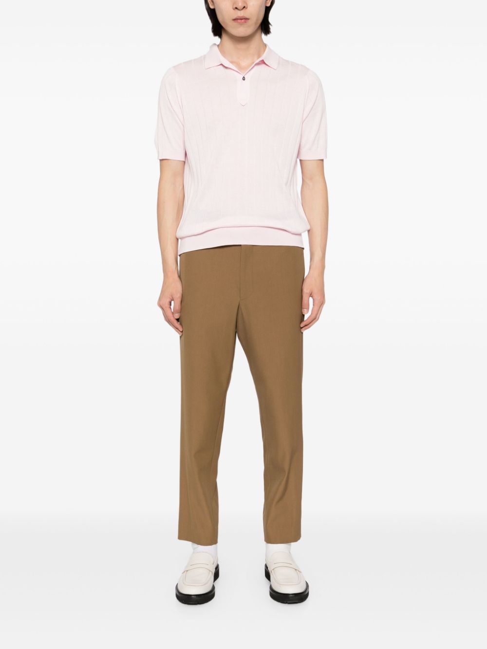 John Smedley Leeshaw katoenen poloshirt - Roze