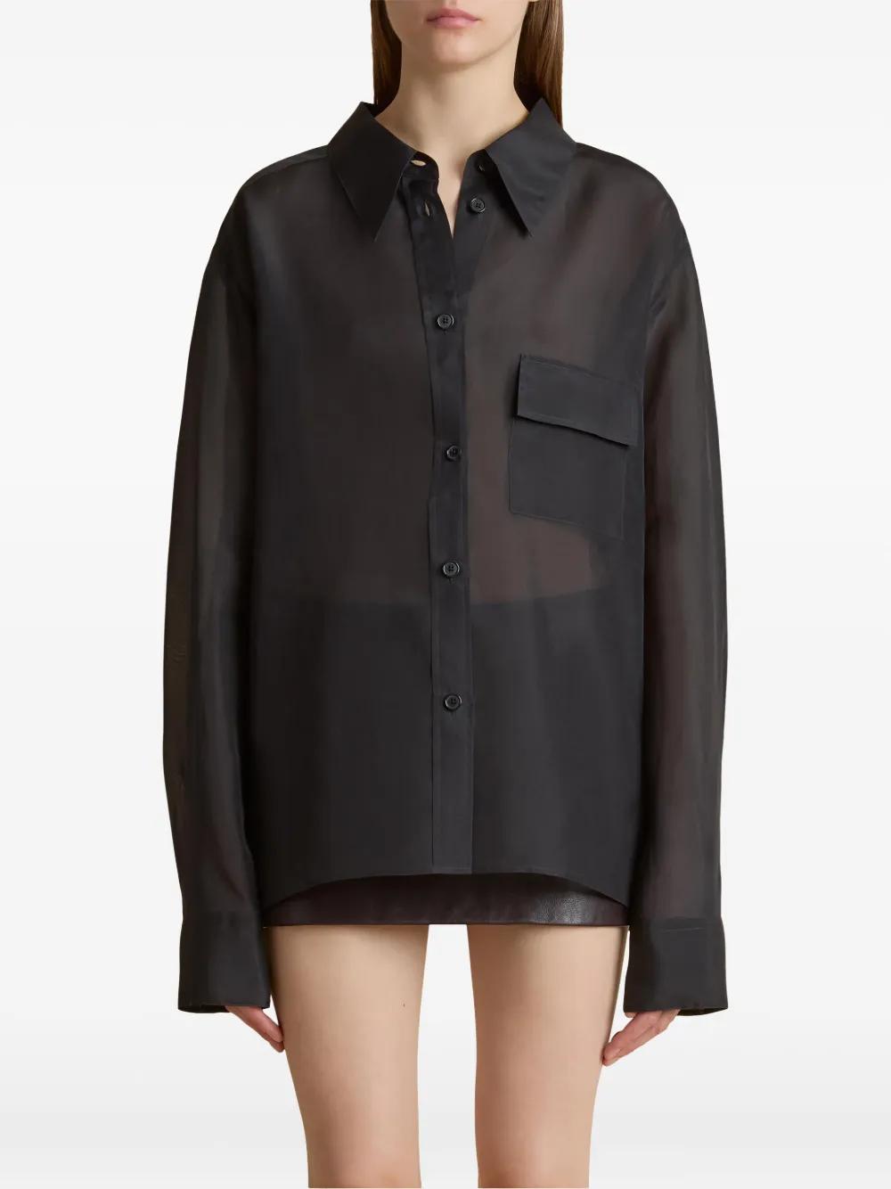 KHAITE Yatty blouse Zwart