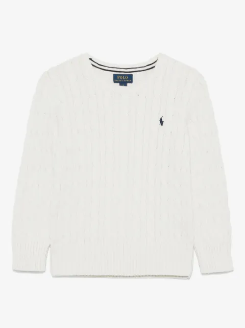 POLO RALPH LAUREN KIDS cable-knit logo-embroidered sweater