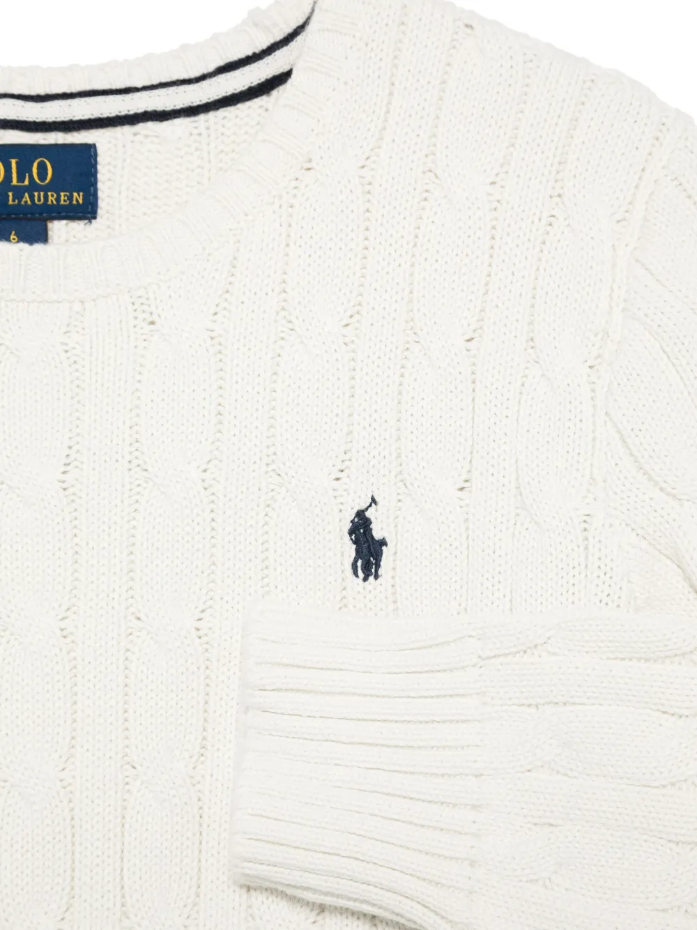 POLO RALPH LAUREN KIDS Kabelgebreide trui Wit
