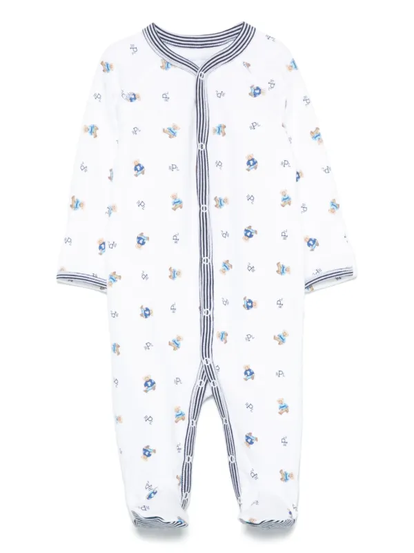 POLO RALPH LAUREN KIDS Polo Bear Cotton Pajamas White - Main Image
