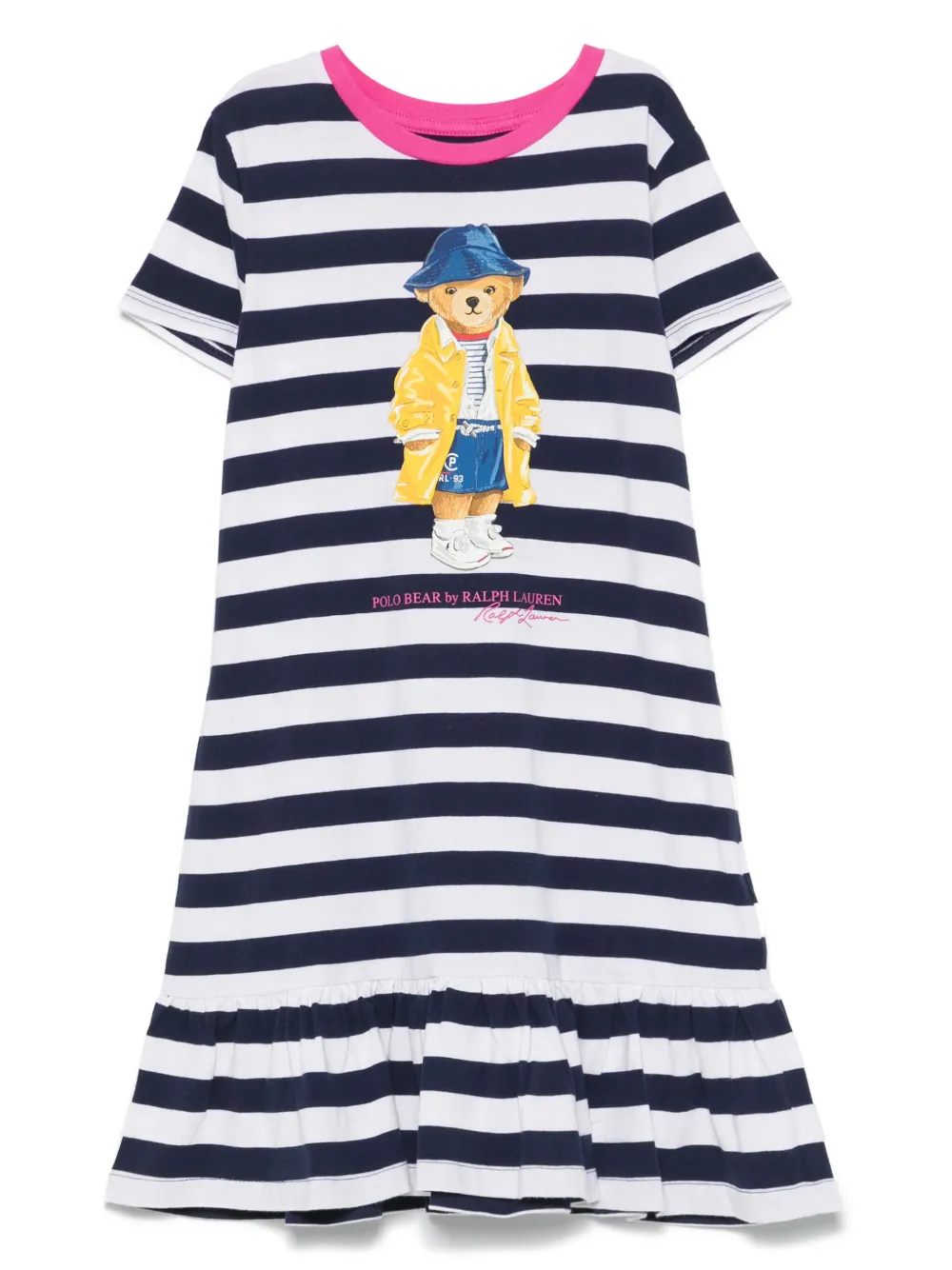 POLO RALPH LAUREN KIDS Jurk met teddybeerprint Wit