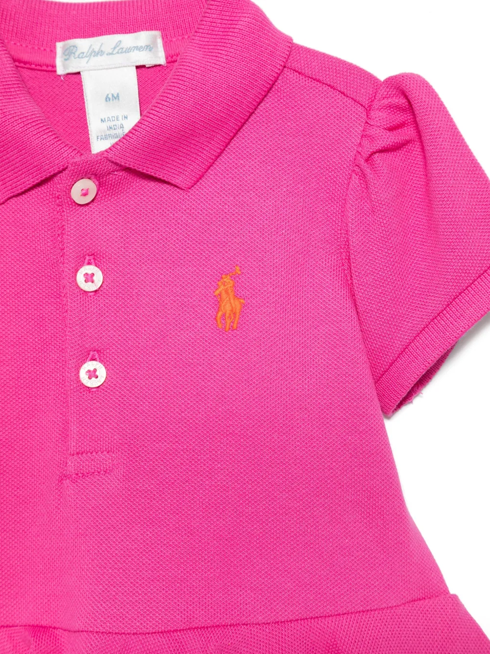 POLO RALPH LAUREN KIDS Piqué romper Roze