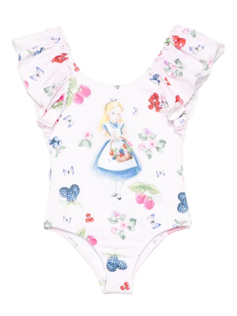 Monnalisa x Disney Alice-print swimsuit