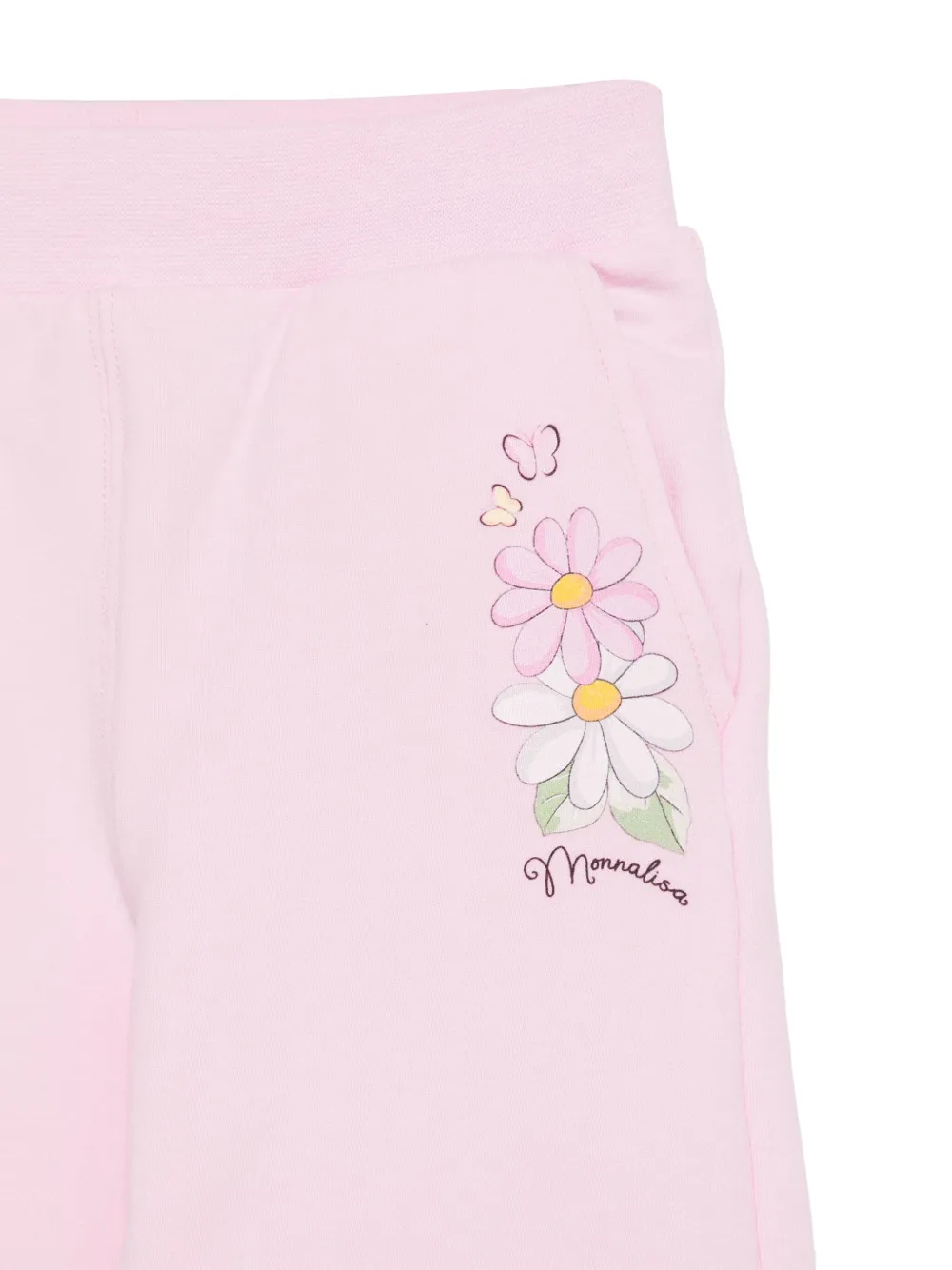 Monnalisa Trainingsbroek met bloemenprint Roze