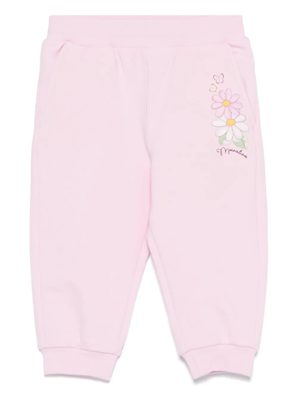 Monnalisa Trainingsbroek met bloe print Roze