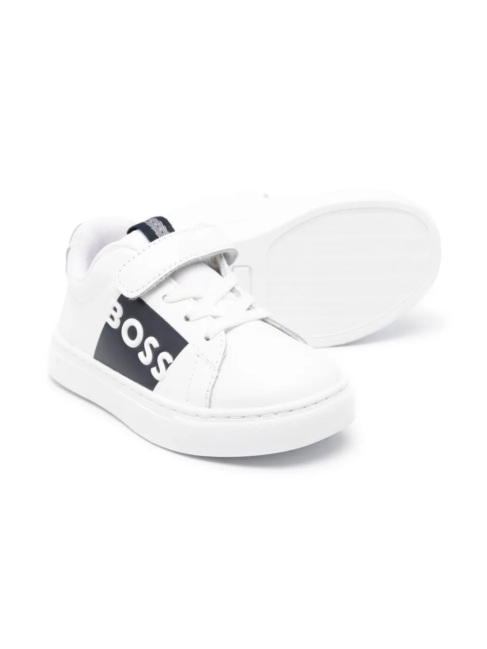 BOSS Kidswear Sneakers met logo-reliëf Wit