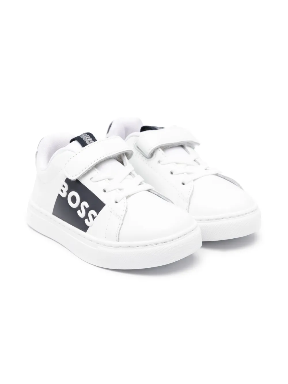 BOSS Kidswear Sneakers met logo-reliëf Wit