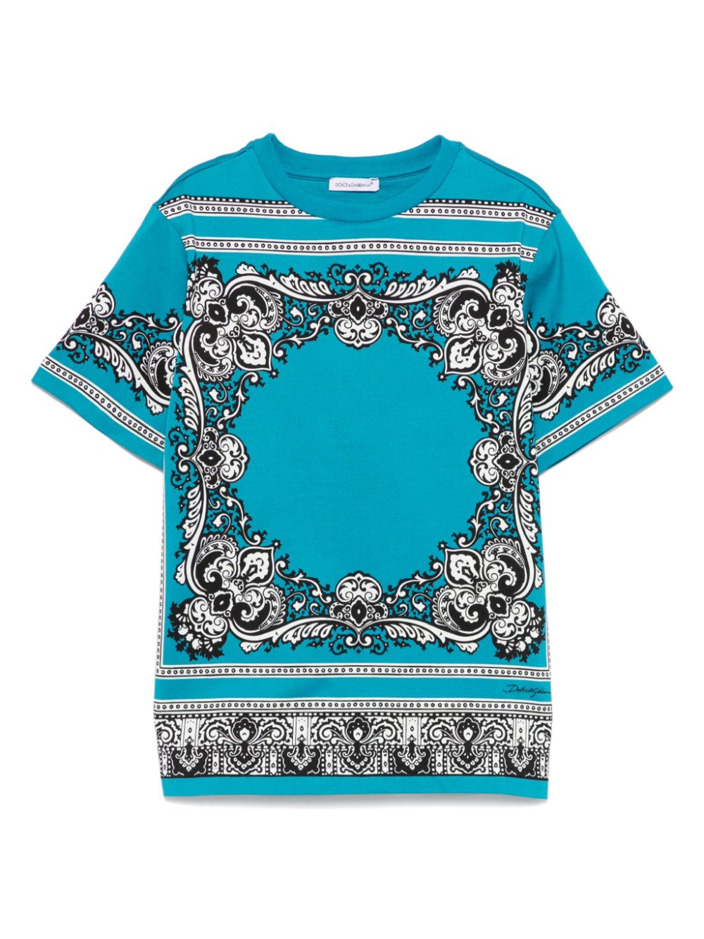 Dolce & Gabbana Kids T-shirt met bandanaprint Blauw