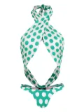 Amir Slama polka-dot swimsuit - Green