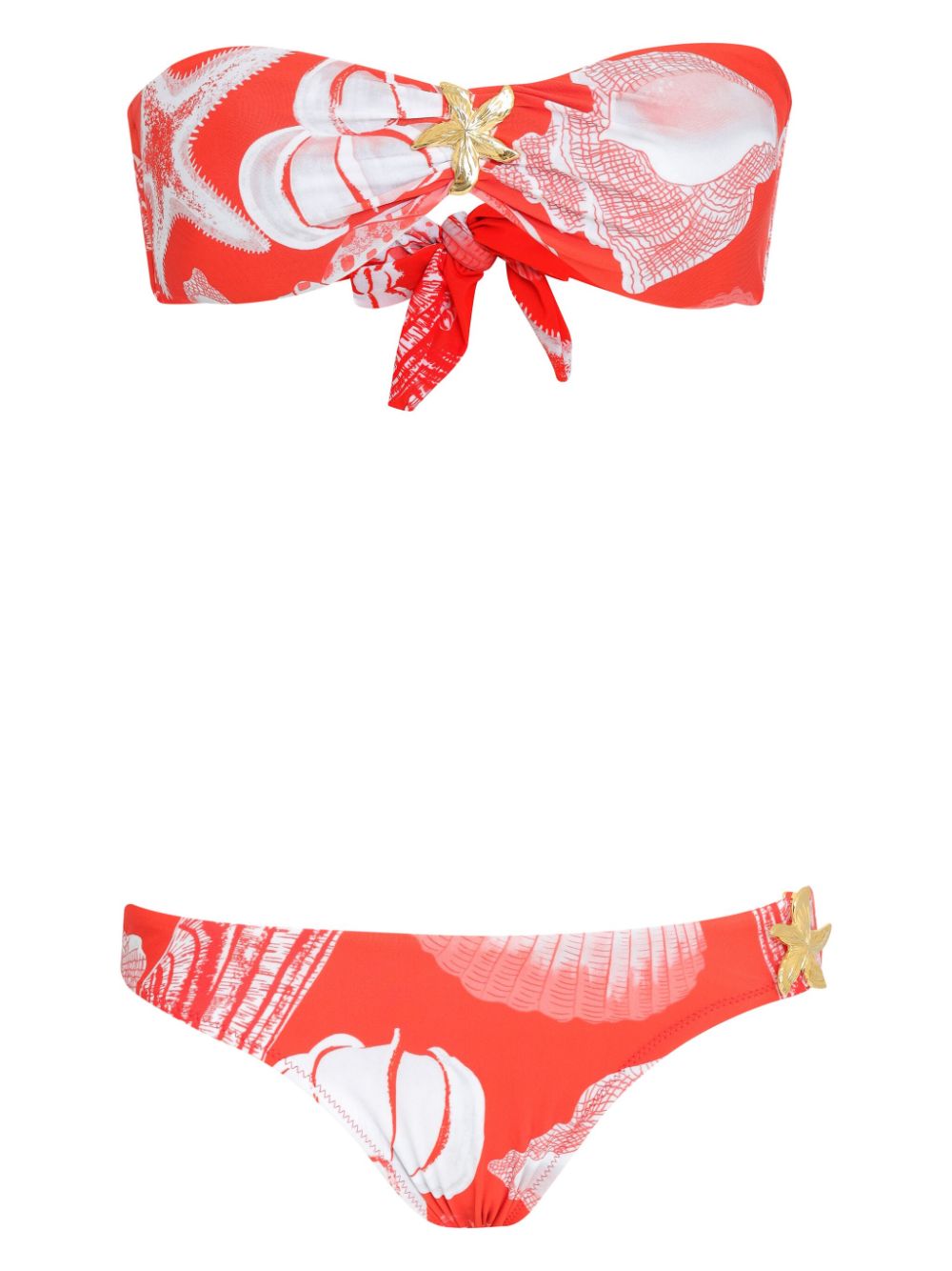 Amir Slama x Jade Picon bikini met zeester broche Rood