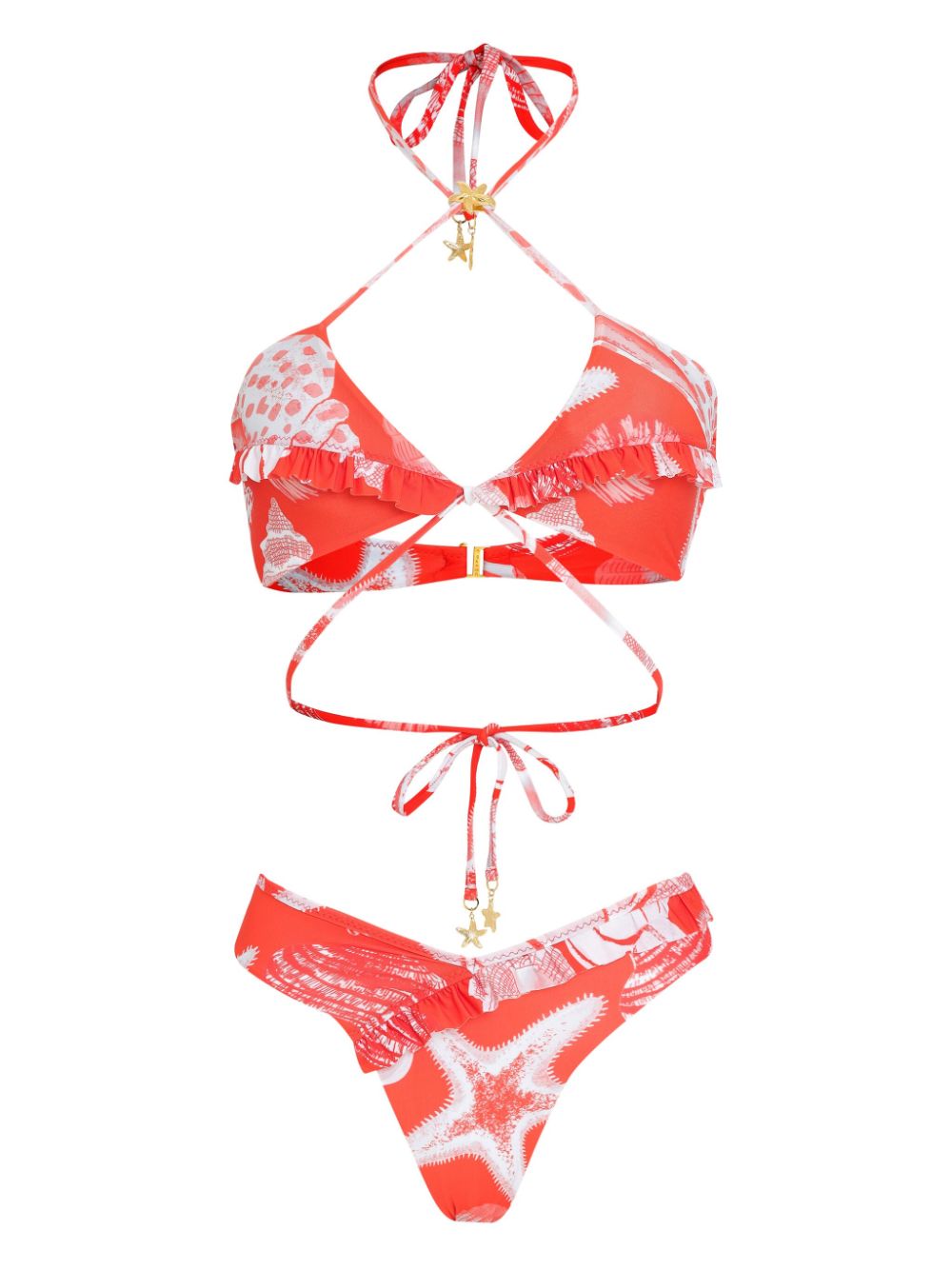 Amir Slama x Jade Picon bikini met zeesterprint Rood