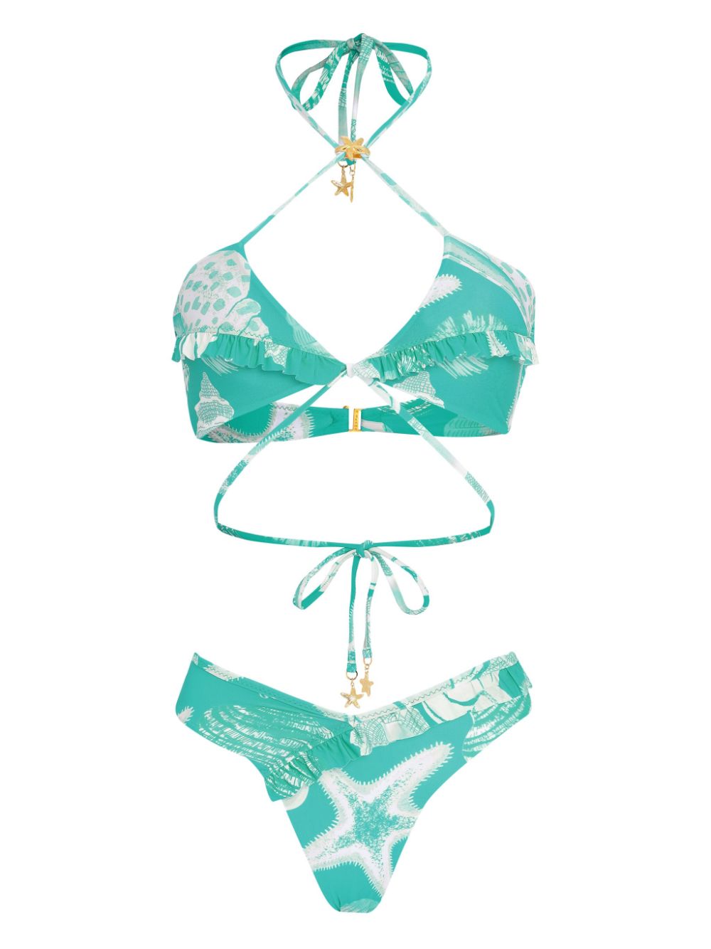 Amir Slama x Jade Picon bikini met zeesterprint Blauw