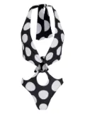 Amir Slama polka dot-print swimsuit - Black